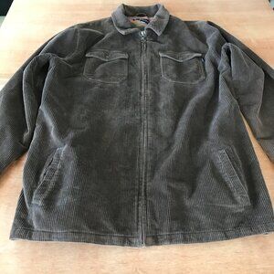 Jack O' Neill Corduroy Bomber Jacket Men XL Brown Full Zip Chest Pocket Outdoor